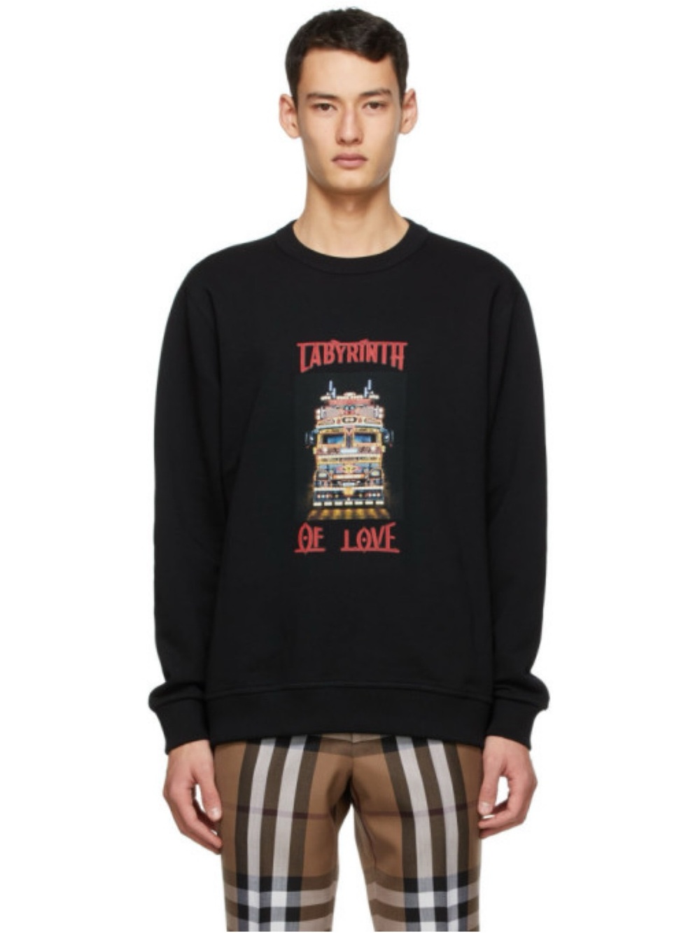 NWT Burberry Labyrinth of Love Graphic Black Crewneck Sweatshirt Sweater Men M